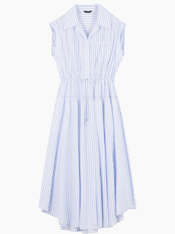 White sleeveless dress with stripes - null - White | Sisley K image number 1